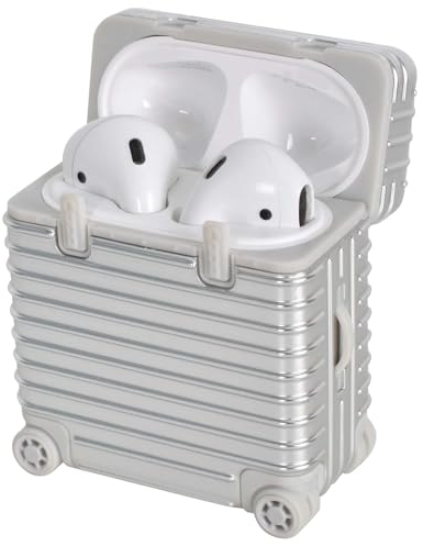 Funda Compatible con Airpods 2 y 1,Estuche Protector a Prueba de Golpes,Funciona con Carga inalámbrica,Funda Protectora para Auricolares,Case Anti arañazos (Blanco)