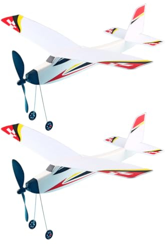 DECHOUS Elastic Band Powered Plane Kids Airplane Glider Toy Airplane Model Safe Fun for Children's Play