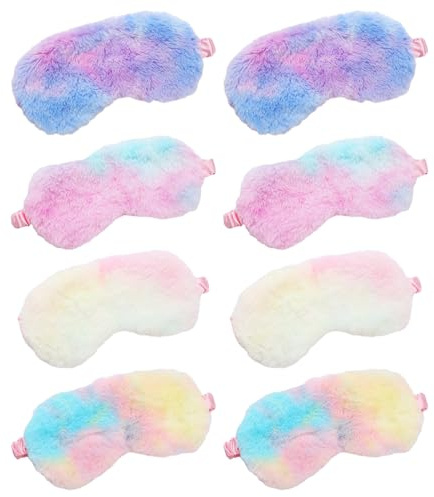 NyxSeat 8 Stück Bunte Augenmasken, Plüsch-Kinderschlaf-Augenmasken, Schützen Den Schlaf Der Kinder, Geeignet Für Nickerchen, Reisen Und Andere Anlässe, Ideale Geschenke Für Familie Und Freunde