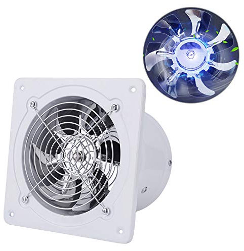TWSOUL 150mm Metal Exhaust Fan Bathroom Extractor Fan Ventilation Exhaust Fan Kitchen Extractor Fan Extractor Ventilator Wall Mounted Ventilation Fan (150MM - White)