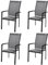Doppler 4 x Luxus Stapelsessel Detroit Plus Anthrazit, anthrazit-Mixed-Silber