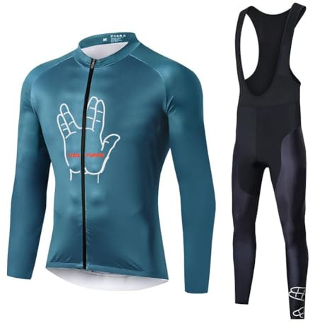 UGLY FROG 2024 Radtrikot Set Atmungsaktive Herren Winter Fleece Radsport Fahrrad Trikot Langarm + Bib Lange Hosen mit Sitzpolster