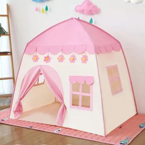 Kinderzelt Spielhaus mit Lichterkette für Innen und Außen, 126 x 130 x 90 cm, Spiel- und Abenteuerzelt