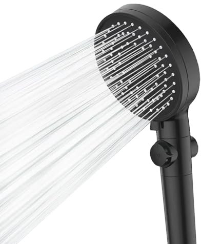 Shower Head, High Pressure Filtered Shower Head with 5 Spray Modes, Turbocharged Design Universal Handheld Shower Head Remove Chlorine for Low Water Pressure (Black)