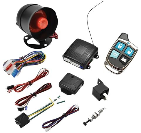 lerwliop 12V Car Alarm System Phone APP PKE Keyless Central Locking Sensor Kit Security Alarm System Keyless Central Lock Alarm, T361Remote