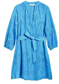 Desigual Tours Palm Tree Embroidery Broderie Anglais Dress 25SWVW09