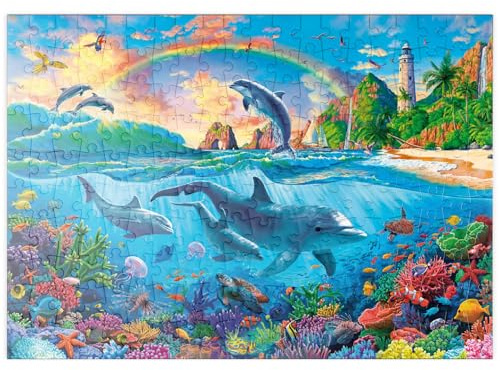 MyPuzzle Delfine im Ozean - Premium 200 Teile Puzzle - MyPuzzle Sonderkollektion von Puzzle Galaxy