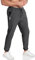 BROKIG Leichte Sporthose Herren Lang, Kontrastfarbe Mesh Fitness Hose Herren Gym Schnelltrocknend Dünn Trainingshose Jogginghose mit Reißverschlusstasche (Dunkelgrau,L)