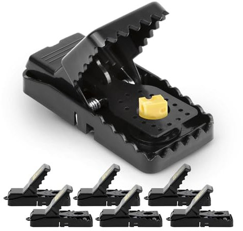 XL-Beißfalle Nagetiere, 6er Pack: Hohe Federkraft, Robuster Kunststoff, Wiederverwendbare Schlagfalle für Drinnen und Draußen, Effektive Nagerbekämpfung für Haus und Garten, Rattenfalle - RuckZuck