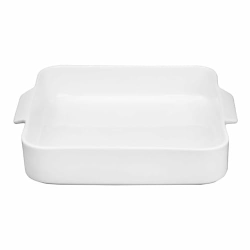 Olympia Square Eared Roaster, Porcelain, 260x225x50mm (Pack of 2) | Oven-to-table presentation with a clean white glaze, built durable for busy professional catering kitchens.
