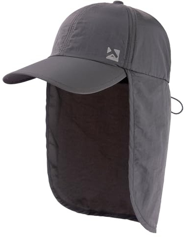 TOP-EX XL/XXL Waterproof Baseball Cap Mens with Neck Cover UPF 50 Sun Hats Women, Foldable Summer Hats Safari Hiking Outdoor Hat Breathable Adjustable Dark Grey XL/XXL