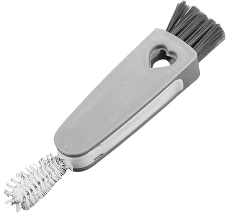 ccuzs Cup Lid Cleaning Brush, Multifunctional Crevice Cleaner, Portable Bottle Scrubber, Tiny Kitchen Gadget, Deep Reach Bristles for Baby Bottles & Glass Vases