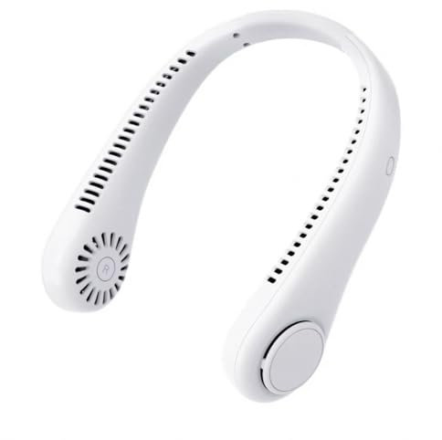 Sapphirem Ventilateur de cou portable 3 vitesses, réglable et extensible, ventilateur mains libres, rechargeable 4000 mAh pour sport en plein air, voyage, cadeau noir