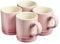 Cooks Professional 4 Piece Espresso Coffee Cup Set | Dishwasher & Microwave Safe Durable Stoneware Stylish Colourful Graduated Design Mini Drinking Mugs | 100ml Capacity | Pink