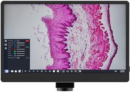TIEOAXFT Écran LCD HD 11,6 Pouces 4K 30fps et Sortie USB capteur CMOS imx334 Caméra de Microscope numérique avec écran