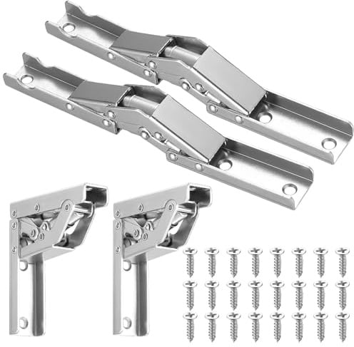 4 Stück 90 Grad Scharniere Klappbar Regal Scharniere Schwerlast Holzkistenscharniere Schrankscharnier Versteckte Möbelscharnier für Schranktür und Tisch