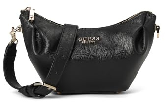GUESS Amorette Top Zip Shoulder Bag, Bolsa de Hombro Mujer, Black, Talla única