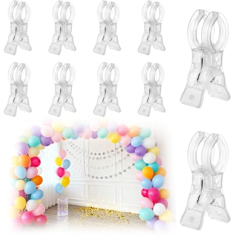 10pcs Balloon Arch Clips, Plastic Spring Garland Clamps Transparent Heavy Duty Clips for Balloon Arch Photography Wedding Engagement Backdrop Crafts Decoration
