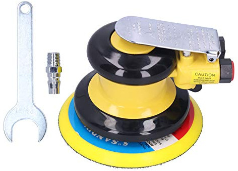 5-Zoll-Pneumatik-Polier-Luftschleifer, 10.000 U/min Schleifmaschine mit freiem Geschwindigkeitsregler, hochfestes Werkzeug aus Zinklegierung für Holz, Metall, Glasfaser, ideal für