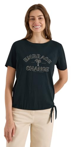 Damen Shirt im Ausbrenner-Look mit Wording