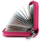 Porta Carte di Credito Pelle per Donna Uomo (Rosa rossa)