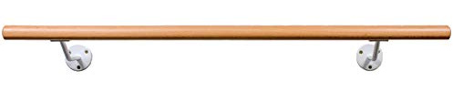 Ballettstange aus Holz, Wandhaltern in 2 Farben, 20cm Wandabstand, 20 Längen 2 Farben wählbar (Hellweiss, 1.40)