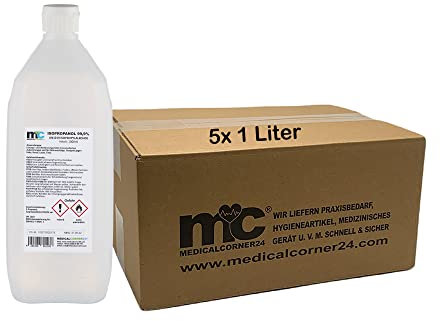 Medicalcorner24® Isopropanol 99,9% Isopropylalkohol 2-Propanol, 5x 1000 ml Sprühflasche
