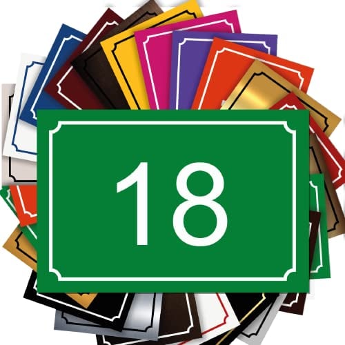 Hausnummernschild - Nummernschild aus PVC - Gravierte, personalisierbare Tafel 15 x 10 cm (Grün)