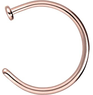 PIERCINGLINE Nasenring offen Chirurgenstahl Nasenpiercing Piercing Ring Nase Roségoldfarben 0,8 x 8 mm