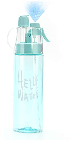 Emopeak 580ML Misting Water Bottle, Y1 20OZ Sports Water Bottle with Spray Mist for Outdoor Hydration, FDA Approved BPA-Free Mist Water Bottle (Transparent Sky Blue, 20oz/580ml)