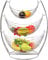 Swing Basket Rack Chrome Silver Hammock Fruit Vegetables Produce Metal Kitchen Display Stand Portable Storage Basket Fruit Bowl Compact Kitchen Holder (3 TIER BASKET)