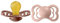 BIBS Supreme Schnuller 2er-Pack, BPA-frei, Symmetrischer Nippel. Naturkautschuk/Latex, Hergestellt in Dänemark. 6-18 Monate (2er Pack), Woodchuck/Blush