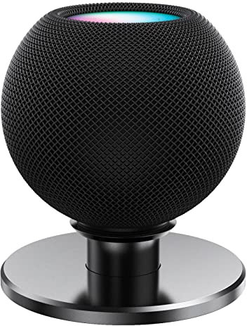 TopTen Metallständer für HomePod Mini, schwarz, Aluminium, Anti-Rutsch-Lautsprechersockel, Tischhalterung, Halterungszubehör