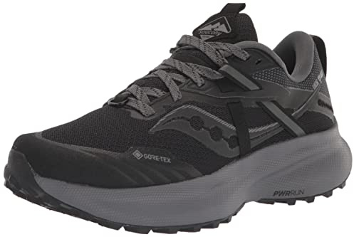 Saucony Damen Ride 15 Tr Gore Tex Traillaufschuh, Schwarz/Dunkelgrau, 40 EU