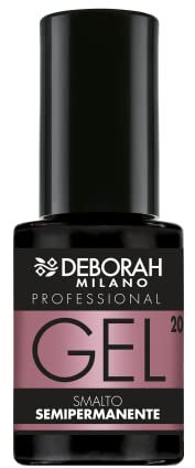 Deborah Milano - Smalto Semipermanente Gel N.20 Nude Scuro, Effetto Plumping a Lunga Durata, Dona Unghie Intense e Brillanti, 4.5 ml