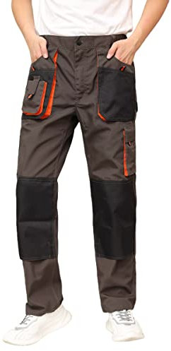 WORK IDEA Pantalon de Travail pour Homme avec Poches à Genoux Oxford en Toile résistante