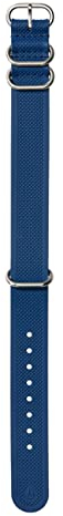 Nixon FKM Rubber NATO Wechselarmband für Uhren mit 20 mm Abstand aus Silikon und Kautschuk in der Farbe Marineblau/Blau mit Schnalle und Beschläge aus Edelstahl, BA005-3391-00
