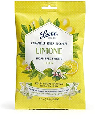 Pastiglie Leone - Caramelle Senza Zuccheri sacchetto da 100gr (Limone)