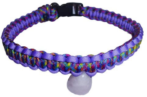 Hundehalsband Tau geflochten Heilstein Rosenquarz Herz Kreislauf XS S M L nach Maß