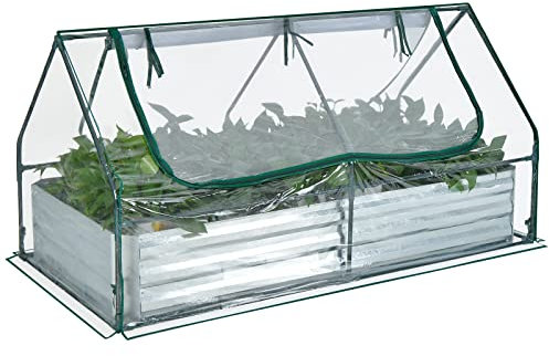 RELAX4LIFE 3 in 1 Fioriera da Esterno Multifunzionale, Mini Serra per Orto con Finestre, Aiuola Rialzata per Giardino, Balcone, Terrazza e Cortile (Mini Serra, 180 x 91 x 90 cm)