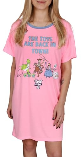 Disney Toy Story Chemise de Nuit à Manches Courtes Rose Fluo, Femmes S