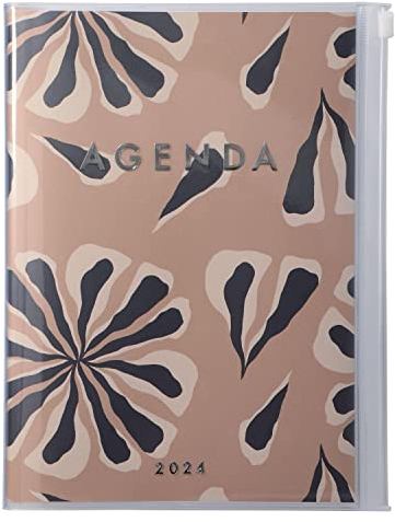 MARK'S 2023/2024 Taschenkalender A5 vertikal, Abtract, Beige: Von September 2023 bis Dezember 2024
