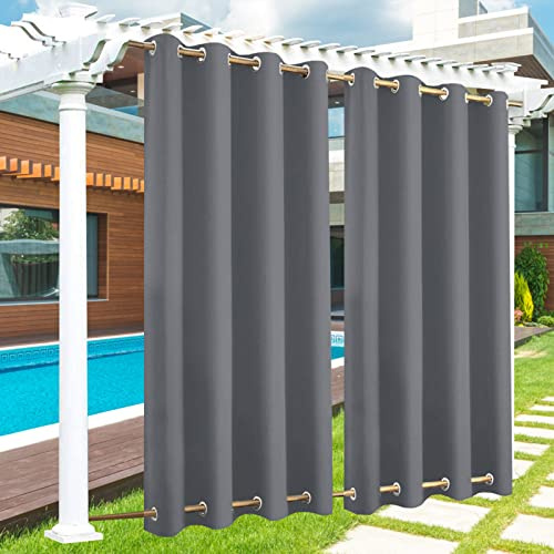 LZXSXZ Outdoor Vorhang Wasserdicht 1 Stück, Outdoor Vorhang mit Ösen Oben und Unten, 24 Farben Outdoor Vorhang Wasserdicht Wetterfest Blickdicht für Veranda, Pergola, Laube, B177xH213CM