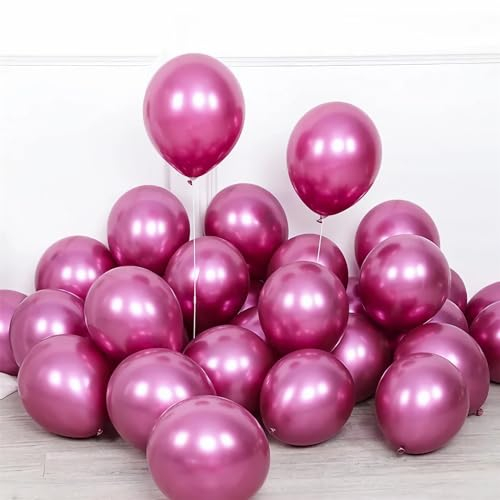 luftballons metallic Rosa 100 Stück, 12zoll/30cm Helium Luftballons Geburtstag, Helium Ballons Geburtstag, Regenbogen Luftballons Für Geburtstagsdeko, Luftballons Hochzeit