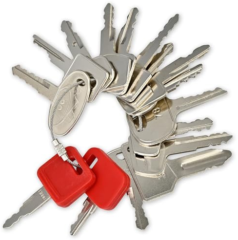 MULTIPICK Set de clés pour machines de chantier [16 clés] Cléfs universelles de Pelleteuse & d’Engins de construction - Set variable de clés d’excavateurs - Clés d’élevateurs - Clés micro tracteurs