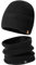 TOP-EX XL/XXL 100% Merinowolle Beanie Mütze, Wintermuetze Herren Damen, Strickmuetze Warme Fleece Futter mit Halstuch Halswärmer Gesichtsschal Loop Schal