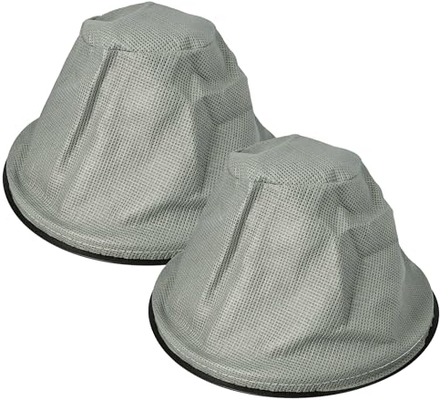 vhbw 2x filtro a sacco compatibile con Parkside Pas 500 D2 aspiratore per camino, aspiracenere - Filtro di ricambio, lavabile nero/grigio