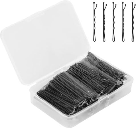 Eupneicu 150 Piezas Horquillas, pasador de pelo invisible, Sujeción Segura Horquillas para el Cabello, Adecuado para horquilla de niñas, peluquería [negro]
