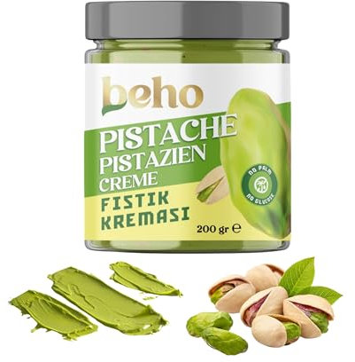 Natürliche Pistaziencreme aus Premium Pistazien | 200 g | Für die virale Dubai-Schokolade und alle Gerichte | Pistazienpaste | Pistazienmus | Ohne Palmöl und Glukose (1 Stück, Select)