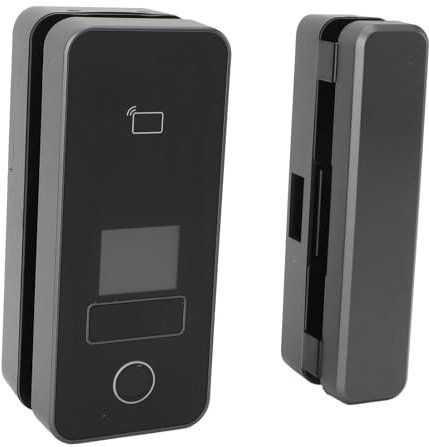 Cerradura de Seguridad Inteligente para Puerta de Vidrio, Cerradura de Seguridad para Puerta de Vidrio con Huella Digital de bajo Consumo, 5 Métodos de Desbloqueo, Contraseña